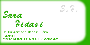 sara hidasi business card